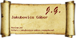 Jakubovics Gábor névjegykártya