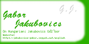 gabor jakubovics business card